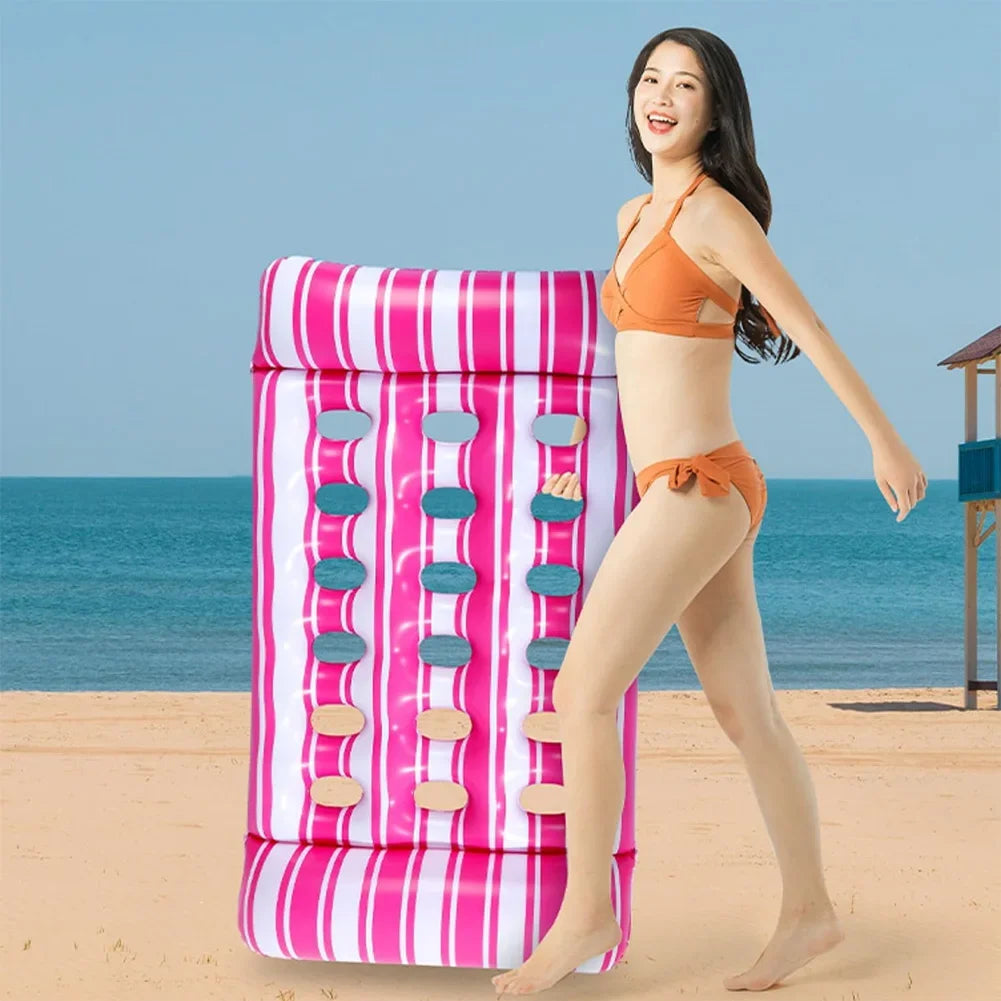 Inflatable Water Sleeping Bed PVC Floating Lounger Air Mattress Water Hammock Float Sun