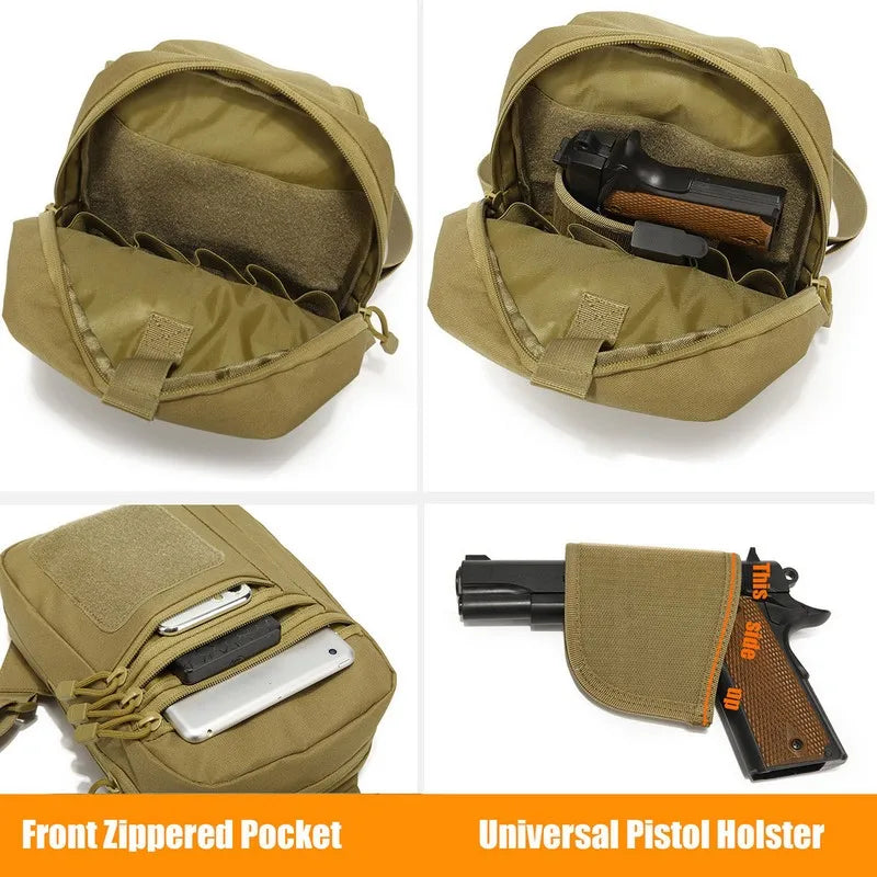 New Tactical Chest Bag Pistol Holster Concealed Gun Carry Pouch Crossbody EDC Pack