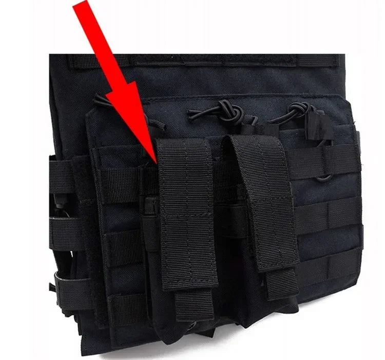 9mm Pistol Magazine Pouch Tactical Double Molle Belt Dual Mag Bag Flashlight Holder