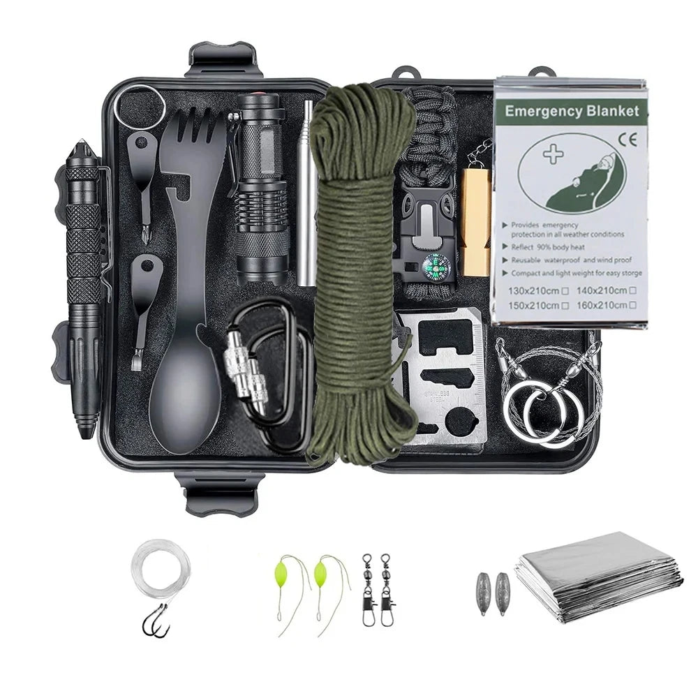Professional Emergency Survival Kit Gear Camping Multifunction Tactical Defense Equipment