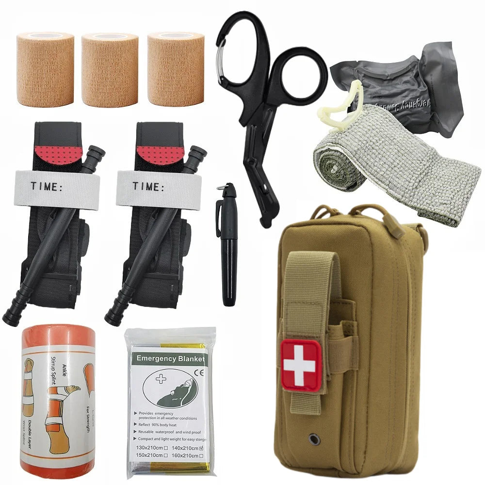 Hunting Survival First Aid Kit Molle Outdoor Gear Emergency Kits Trauma Bag Camping