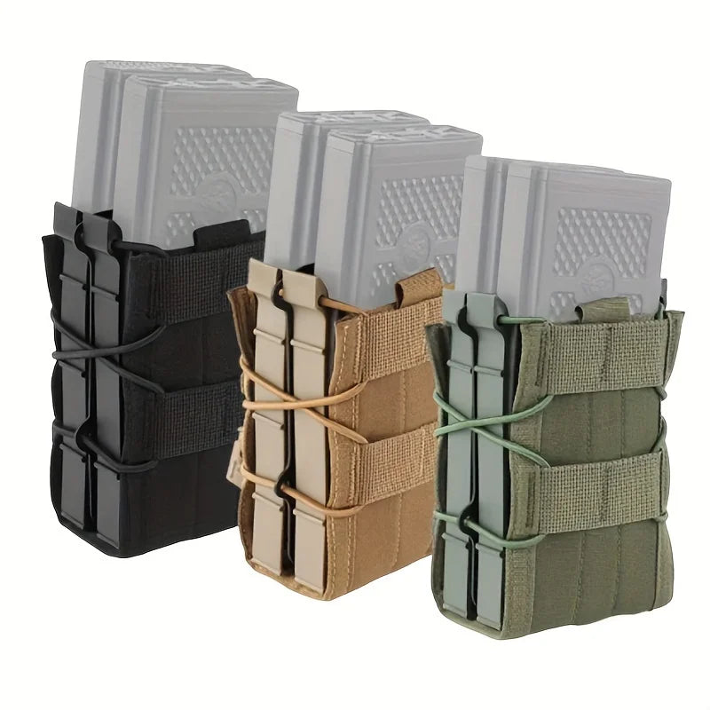 Outdoor Tactical Double-Layer Tiger-Style Rifle Magazine Webbing MOLLE Quick-Release