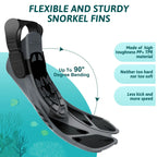 Snorkel Fins Adjustable Buckles Swimming Flippers Short Silicone Scuba Diving Shoes Open