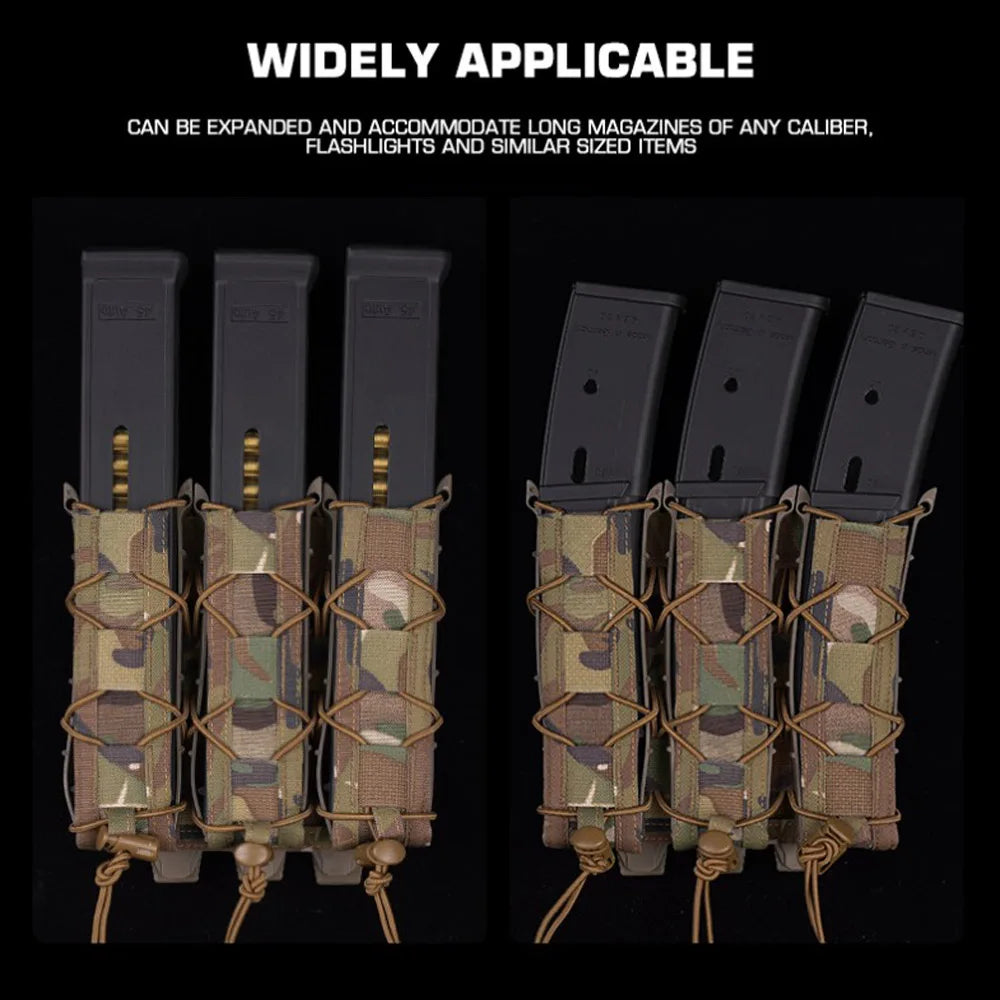 Tiger Type Long Triple Magazine Pouches for UMP9 UMP40 UMP45 MP5 MP9 MP10 MPX