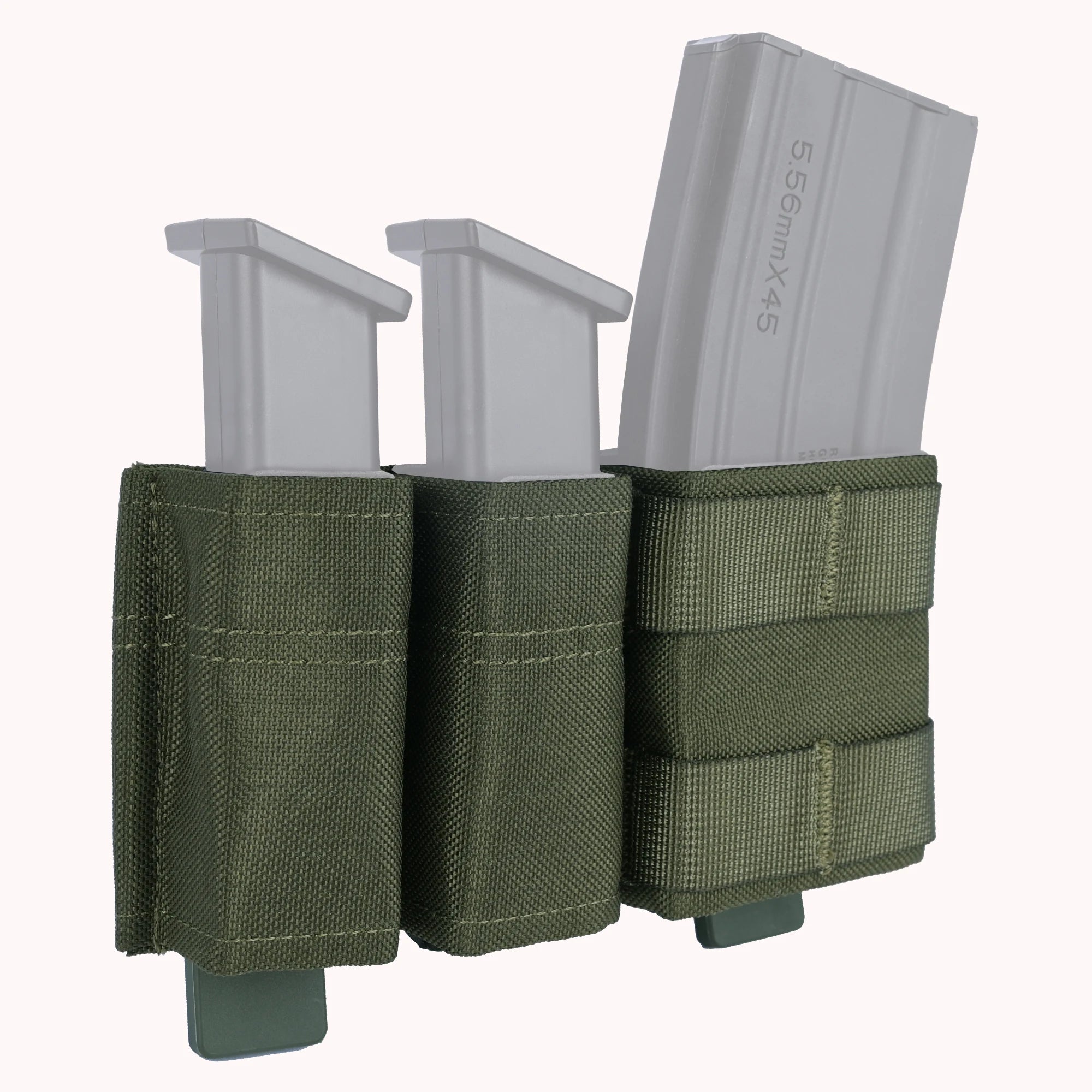 5.56 Magazine Pouch Double 9mm Pistol Mag Pouch, Molle Open-Top Quick Release