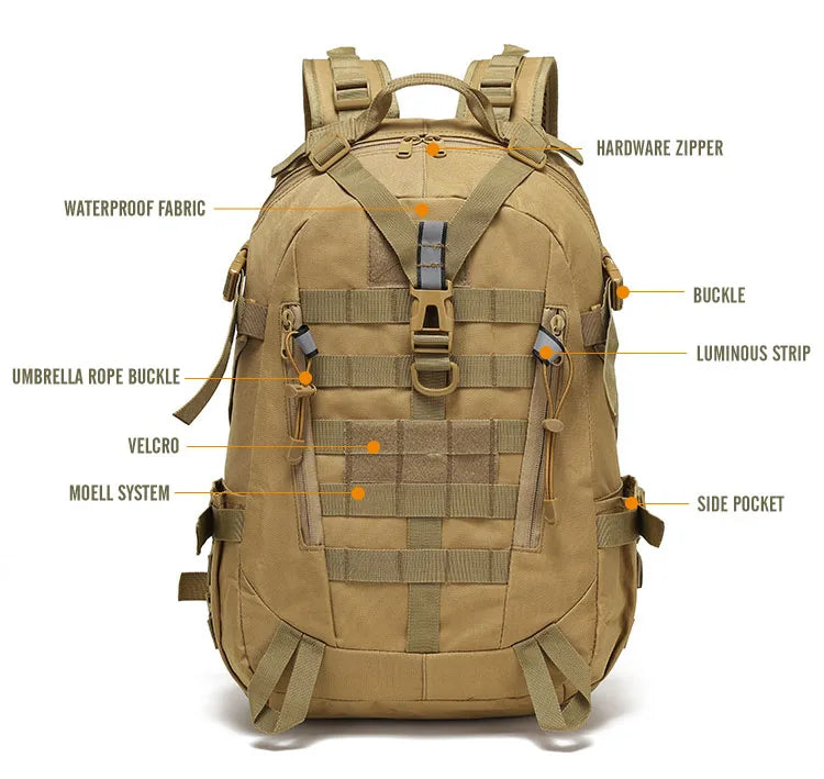 Camping Backpack Men's Bag Travel Bags Tactical Molle Climbing Rucksac