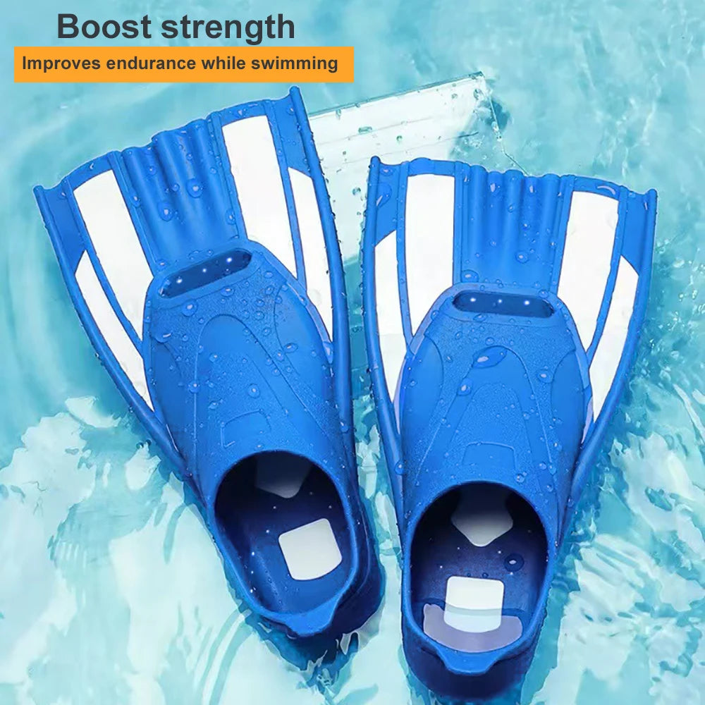 Full Foot Pocket Fins Silicone Floating Swim Buckles Snorkeling Diving Flippers Training Short