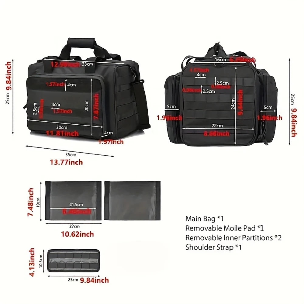 Gun Range Storage Bag Tactical Camping Molle Pouch Outdoor Sport Hunting Accessory