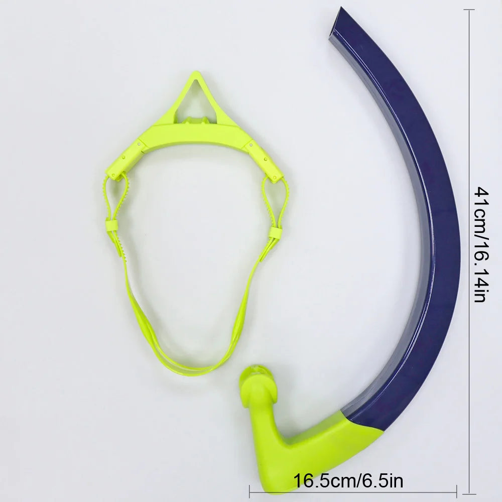 Swimming Training Snorkel Tube, Front Breathing Tube  Center Mount Silicone Mouthpiece