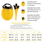 Swim Training Fins for All Strokes Ergonomic Fit Adjustable Heel Strap Comfortable Swimming