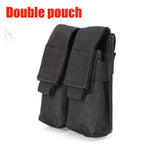 9mm Pistol Magazine Pouch Tactical Double Molle Belt Dual Mag Bag Flashlight Holder