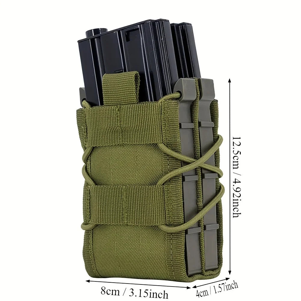 Outdoor Tactical Double-Layer Tiger-Style Rifle Magazine Webbing MOLLE Quick-Release