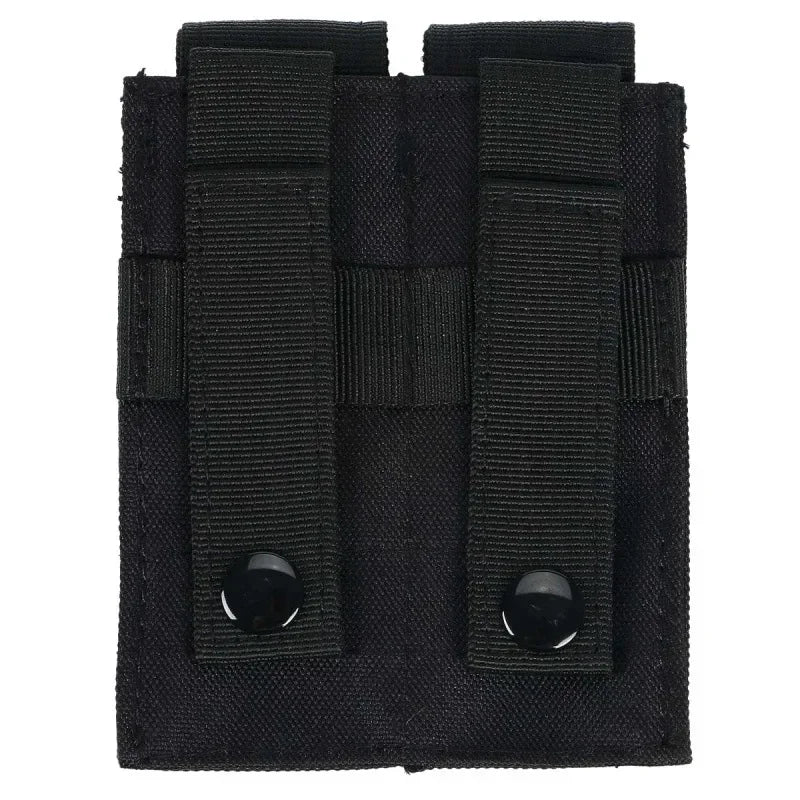9mm Pistol Magazine Pouch Tactical Double Molle Belt Dual Mag Bag Flashlight Holder