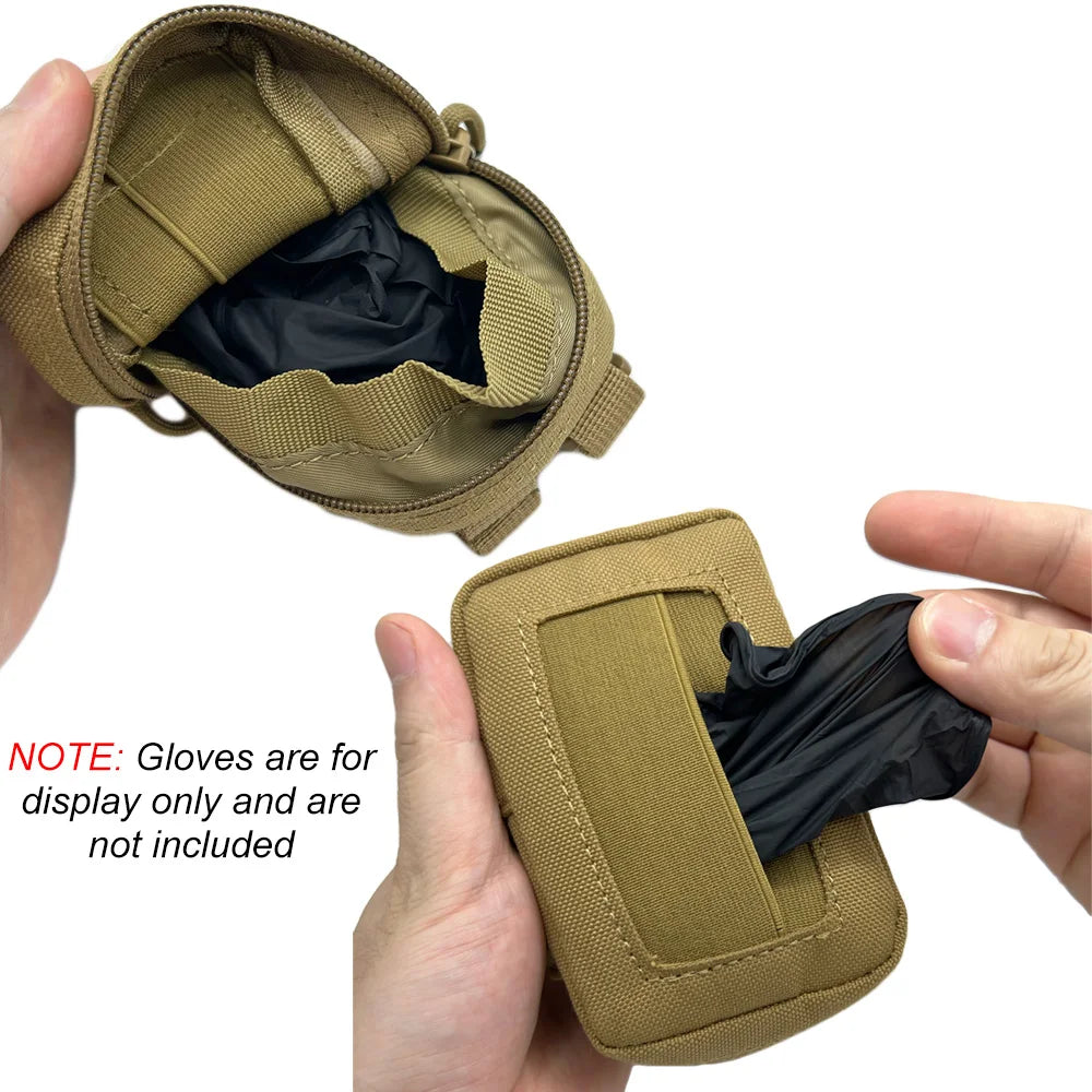 Tactical Disposable Glove Pouch Nylon Duty Belt Gloves Pouch EMT Bag Molle Accessory
