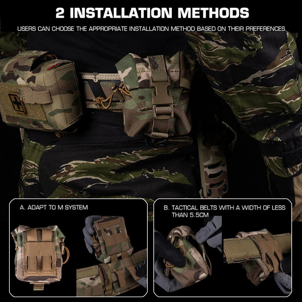 Tactical MOLLE Frag Grenade Pouch/12 GA Magazine Pouches/Handcuffs Bag