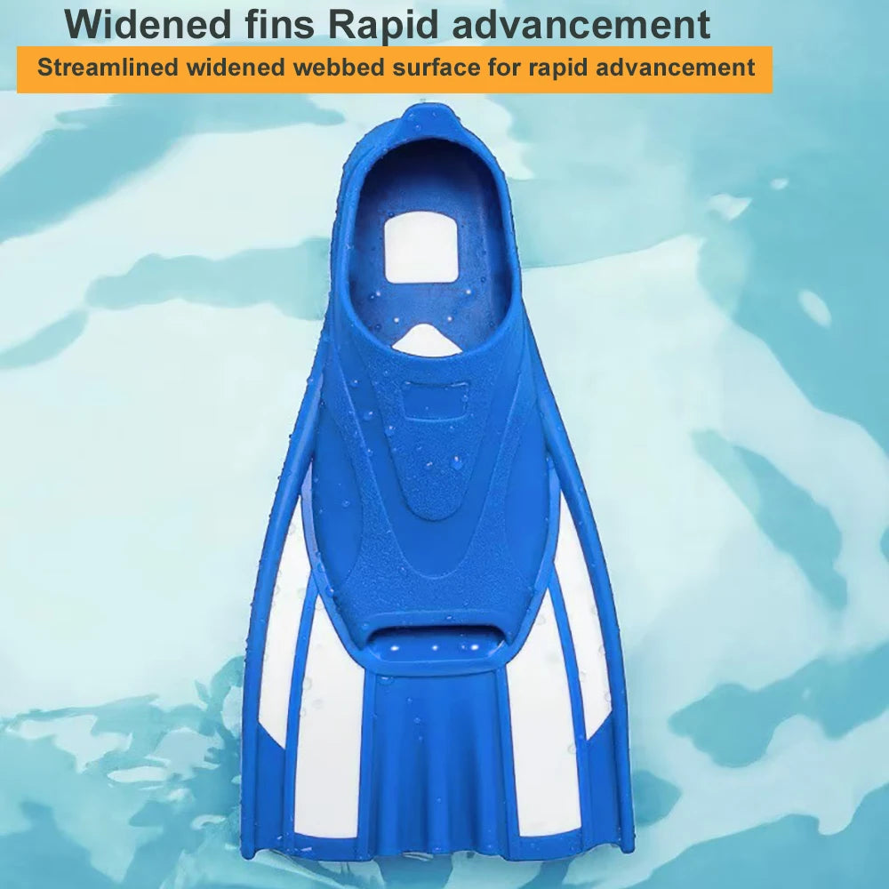 Full Foot Pocket Fins Silicone Floating Swim Buckles Snorkeling Diving Flippers Training Short