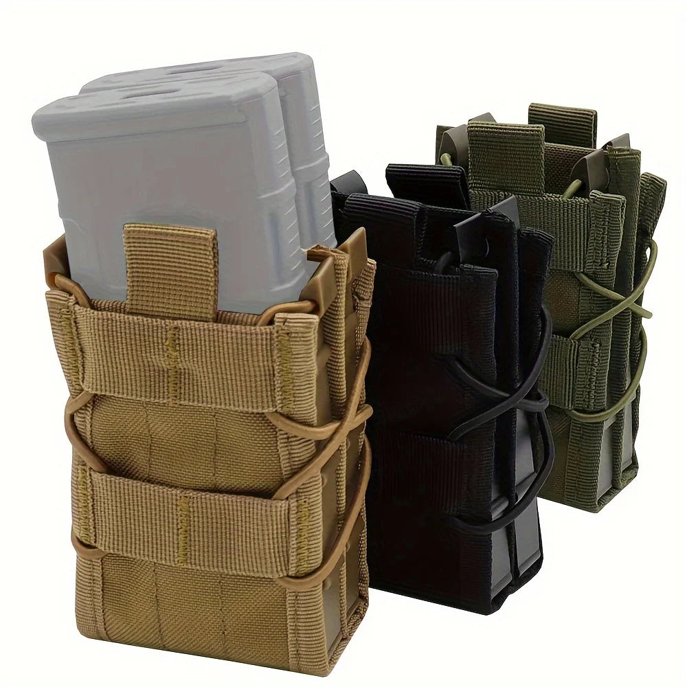 Outdoor Tactical Double-Layer Tiger-Style Rifle Magazine Webbing MOLLE Quick-Release
