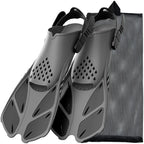Snorkel Fins Adjustable Buckles Swimming Flippers Short Silicone Scuba Diving Shoes Open