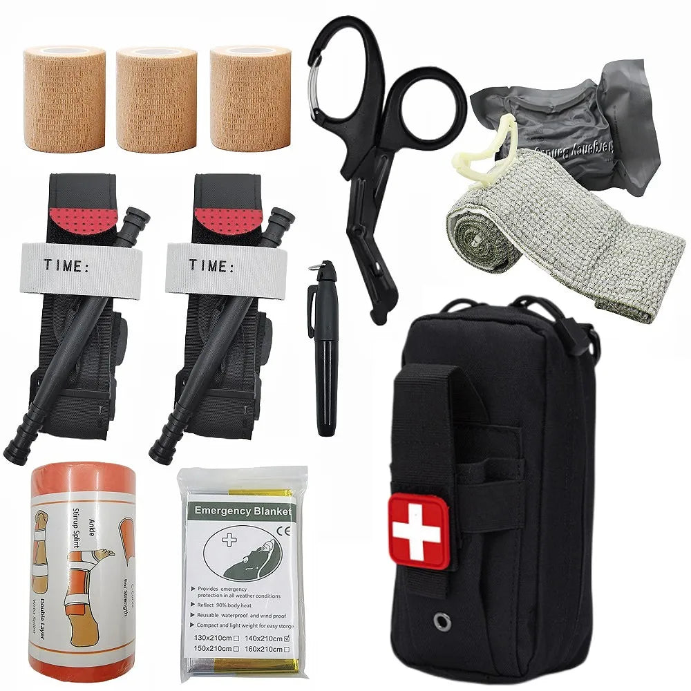Hunting Survival First Aid Kit Molle Outdoor Gear Emergency Kits Trauma Bag Camping