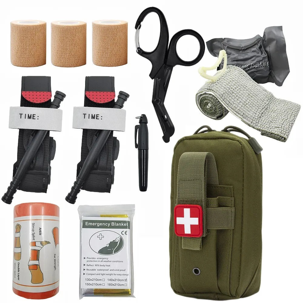 Hunting Survival First Aid Kit Molle Outdoor Gear Emergency Kits Trauma Bag Camping