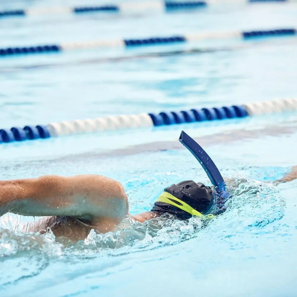 Swimming Training Snorkel Tube, Front Breathing Tube  Center Mount Silicone Mouthpiece