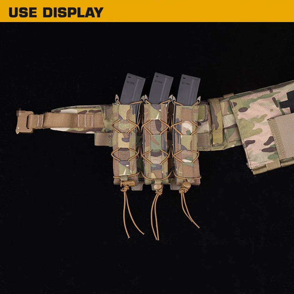 Tiger Type Long Triple Magazine Pouches for UMP9 UMP40 UMP45 MP5 MP9 MP10 MPX