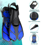 Snorkel Fins Adjustable Buckles Swimming Flippers Short Silicone Scuba Diving Shoes Open